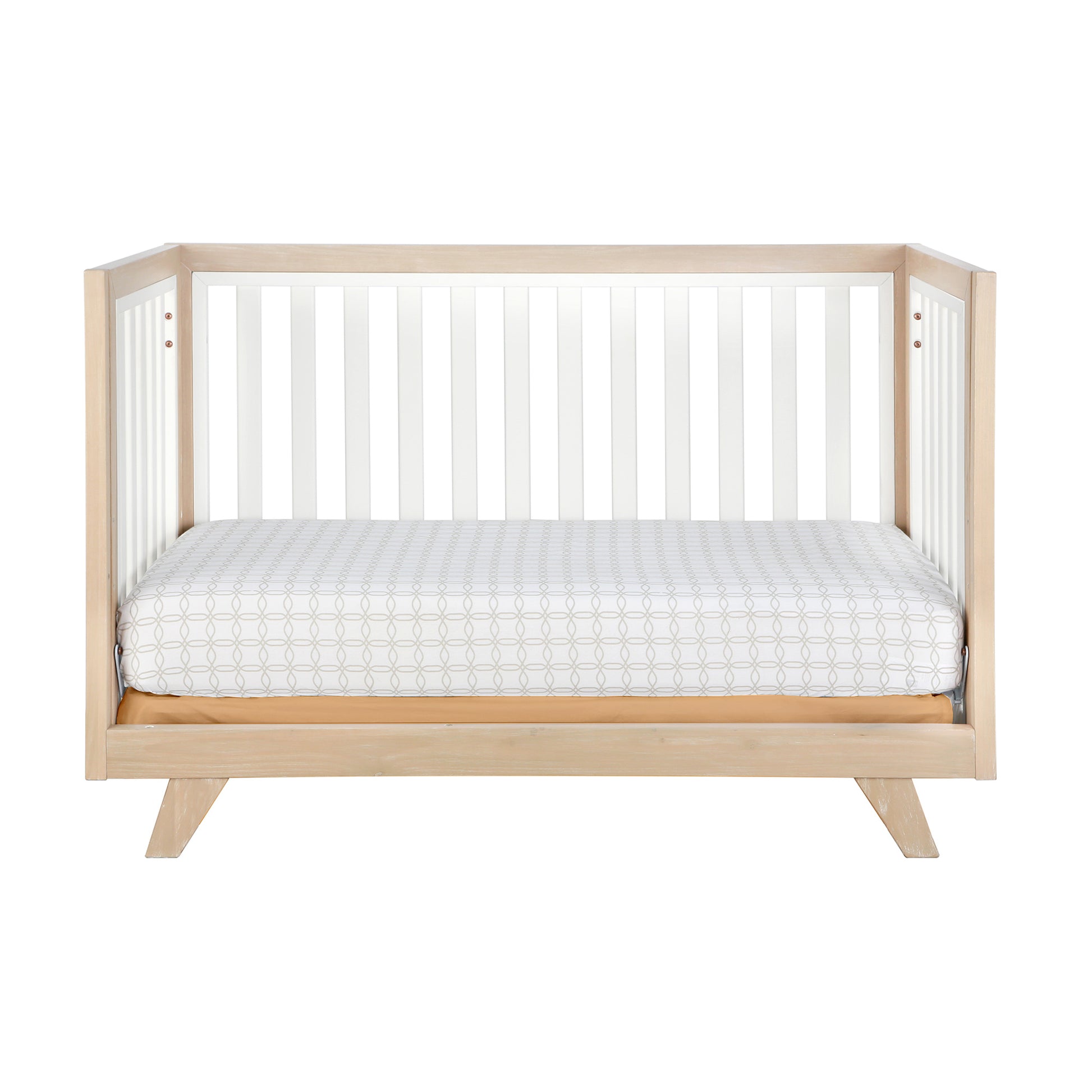 Wooster Toddler Rail In Almond And White Natural Wood Wash Wood