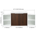 48 Inch Soft Close Doors Bathroom Vanity With Sink, Two Small Storage Shelves, 24