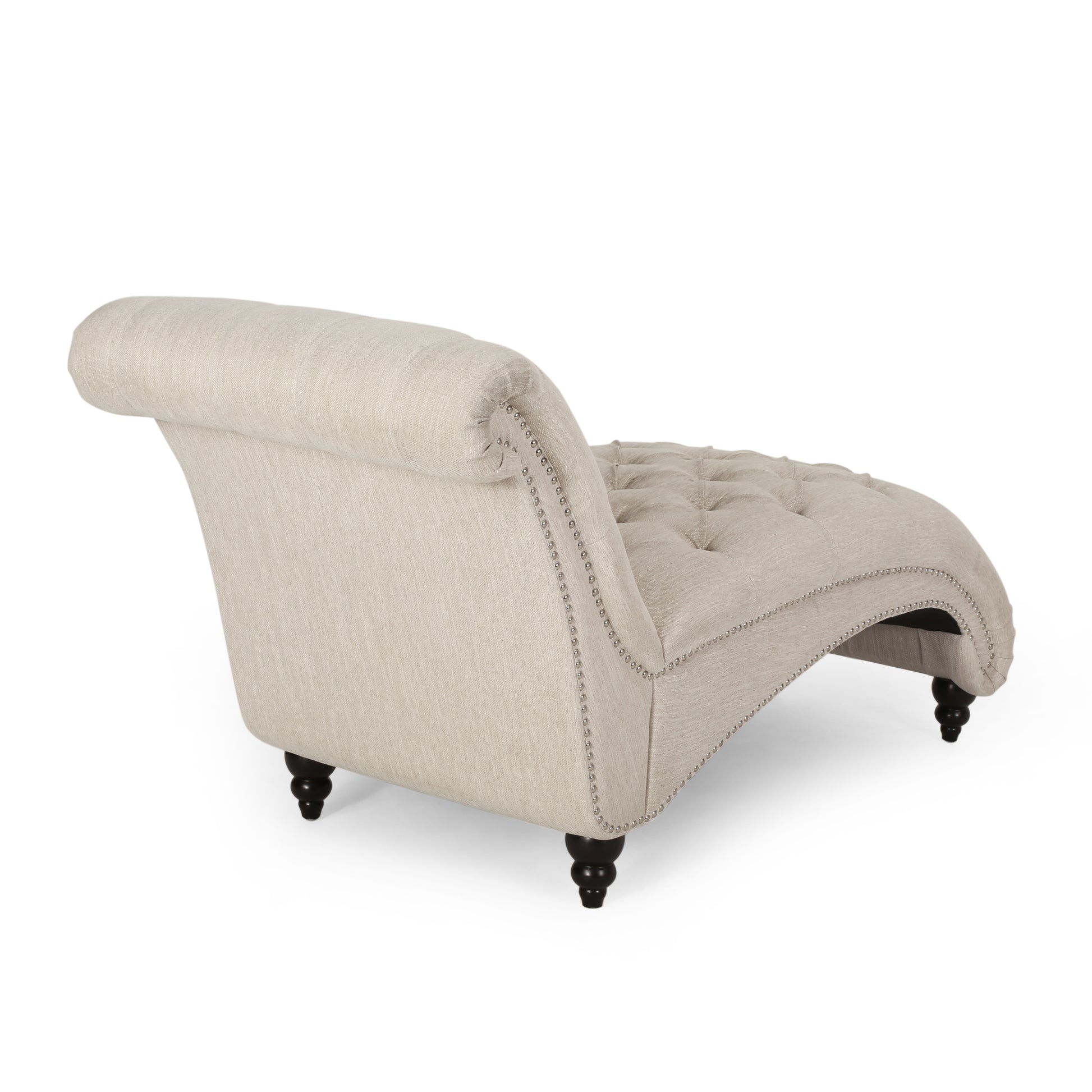 Chaise Lounge Beige Fabric 1 Seat