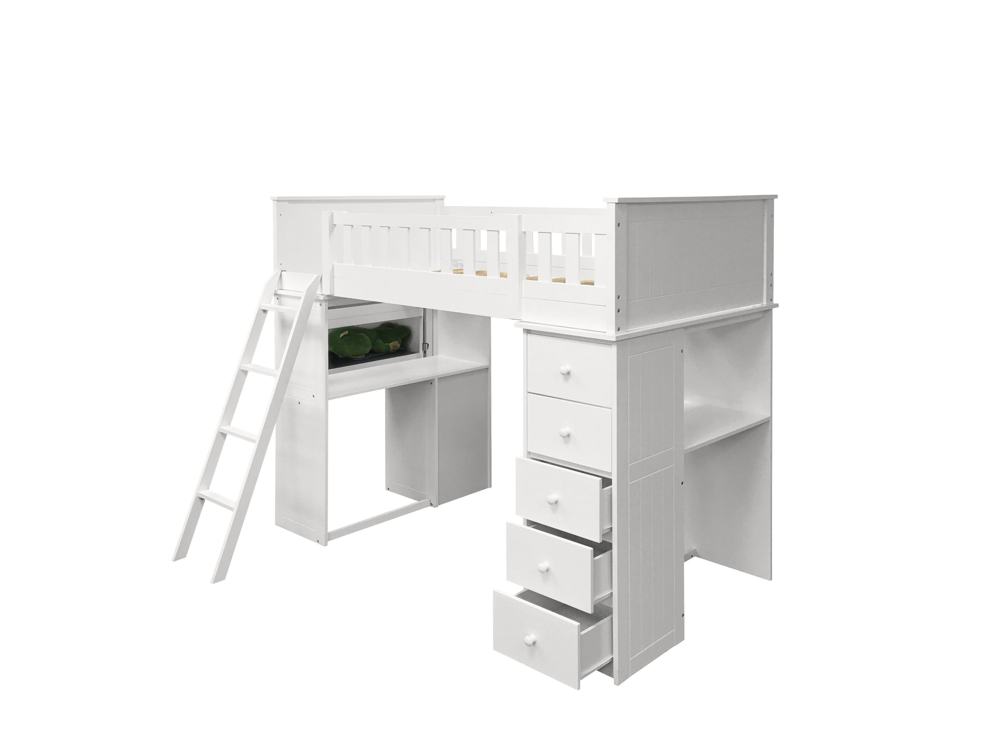 Willoughby Twin Loft Bed, White 10970W White Wood