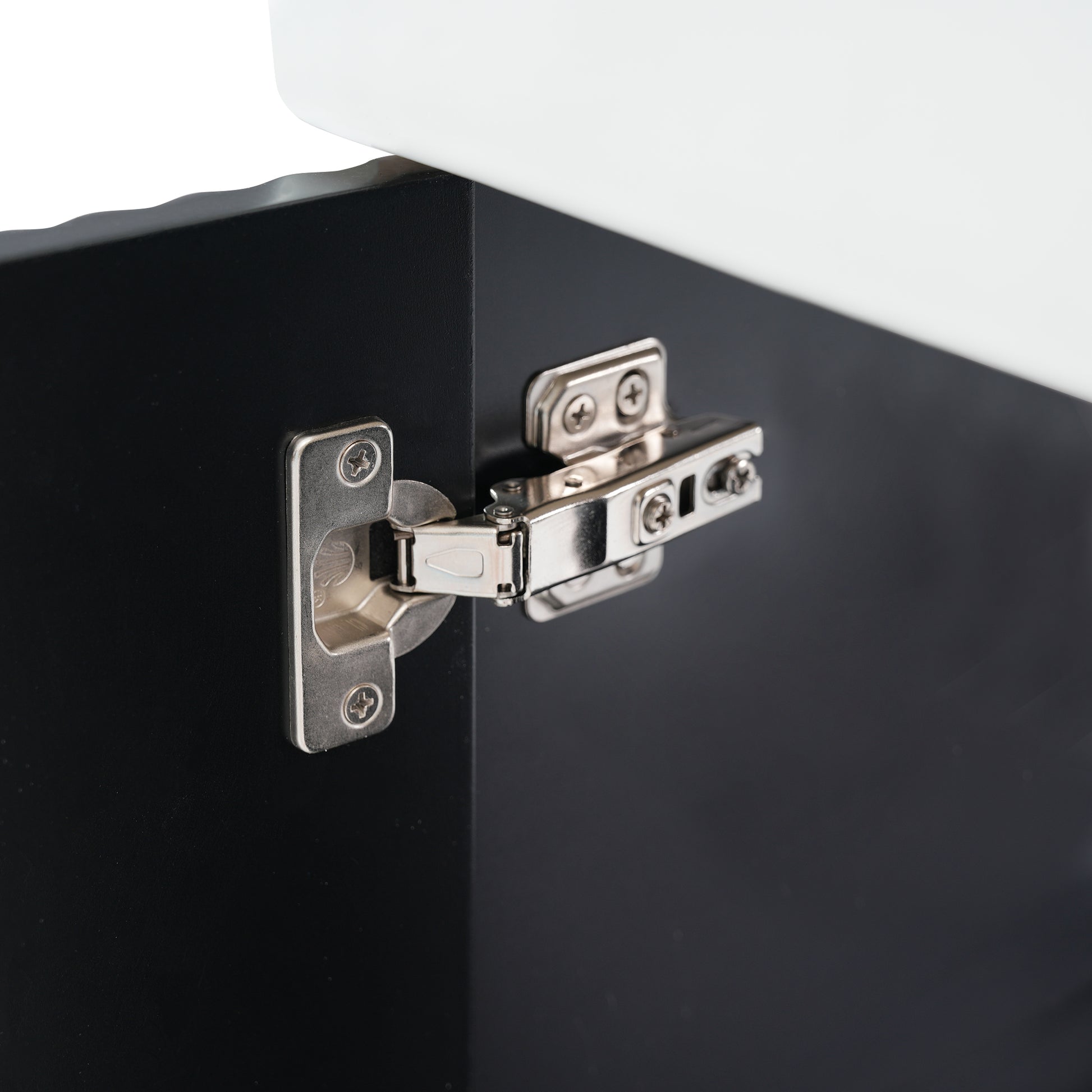 Video 21.6 Inch Modern Floating Bathroom Vanity With Ceramic Basin Perfect For Small Bathrooms, Right Side Storage Black Bathroom Ceramic Mdf