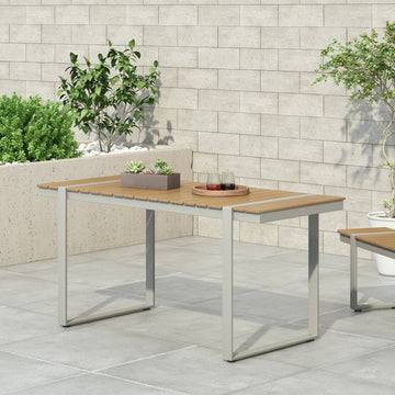 Dining Table, Silver Natural Natural Wood