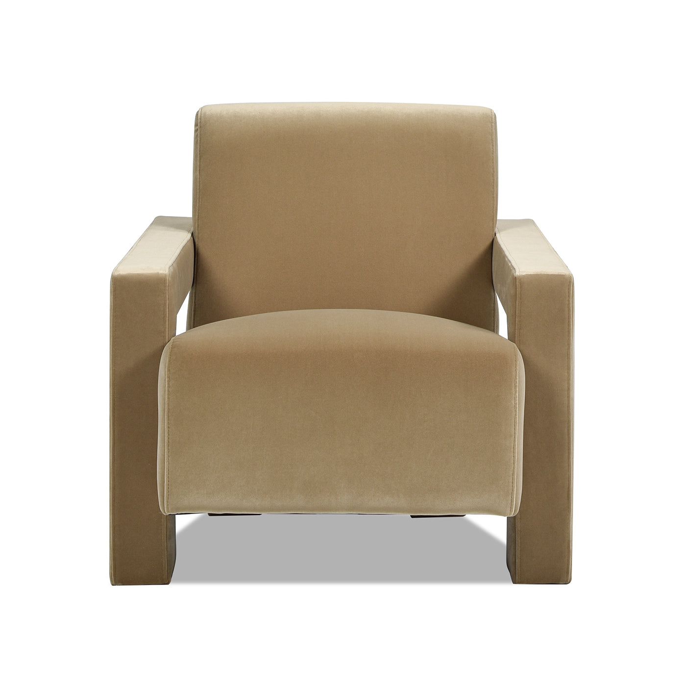 Ethan 28.5" Fully Upholstered Accent Arm Chair, Camel Brown Beige Performance Velvet Beige Foam Velvet