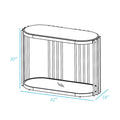 Kein 42 Inch Oblong Sofa Console Table, White Faux Marble Top, Steel Frame White Gold Marble Metal