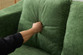 Modern Minimalist Sofa, Fold Out Sofa Bed, Convertible Chair Floor Couch & Sleeping Mattress For Living Room, Bedroom, Apartment, Removable Backrest, Green Green Chenille Soft Vintage Chenille 2 Seat