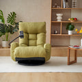 Adjustable Head And Waist, Game Chair, Lounge Chair In The Living Room, 360 Degree Rotatable Sofa Chair,Rotatable Seat Leisure Chair Deck Chair Green Metal Soft Cotton Metal