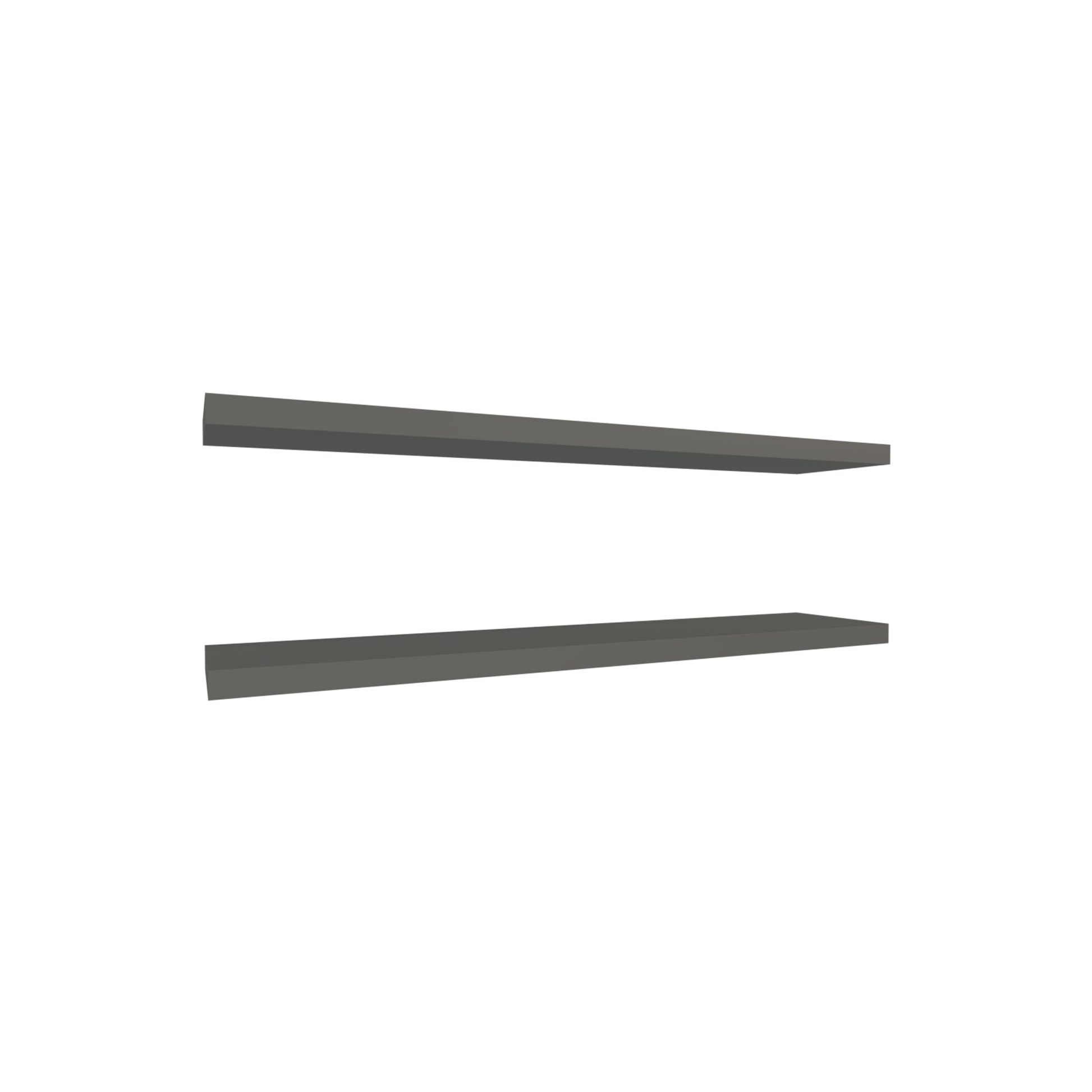 Floating Shelves 1.50" H, With 2 Shelf, Matt Gray Grey Solid Wood Mdf Engineered Wood