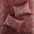 5 Piece Jacquard Bedspread Set With Throw Pillows Burdy King King Burgundy Cotton