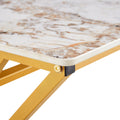 A Modern Minimalist Style Marble Patterned Coffee Table With Golden Metal Legs. Computer Desk. Game Table. Tea Table. Ct Xx Gold Sintered Stone