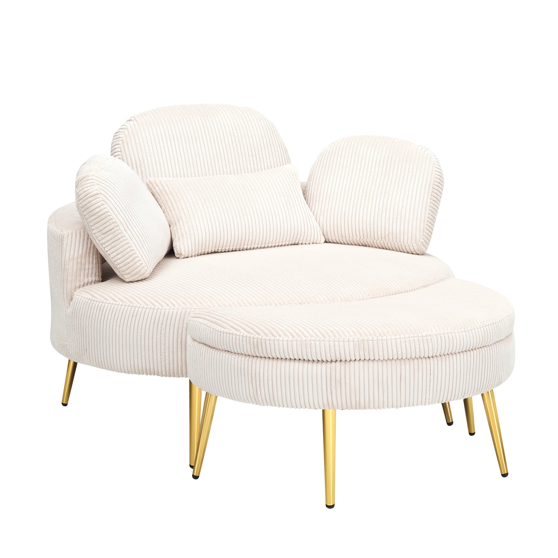 3206Beigecomfortable Seating Suitable For Small Apartment Bedroom Space Balcony Small Sofa Bed Lazy Small Sofa Sofa With Small Coffee Table Lunch Break Leisure Afternoon Tea Ti Beige Corduroy 1 Seat