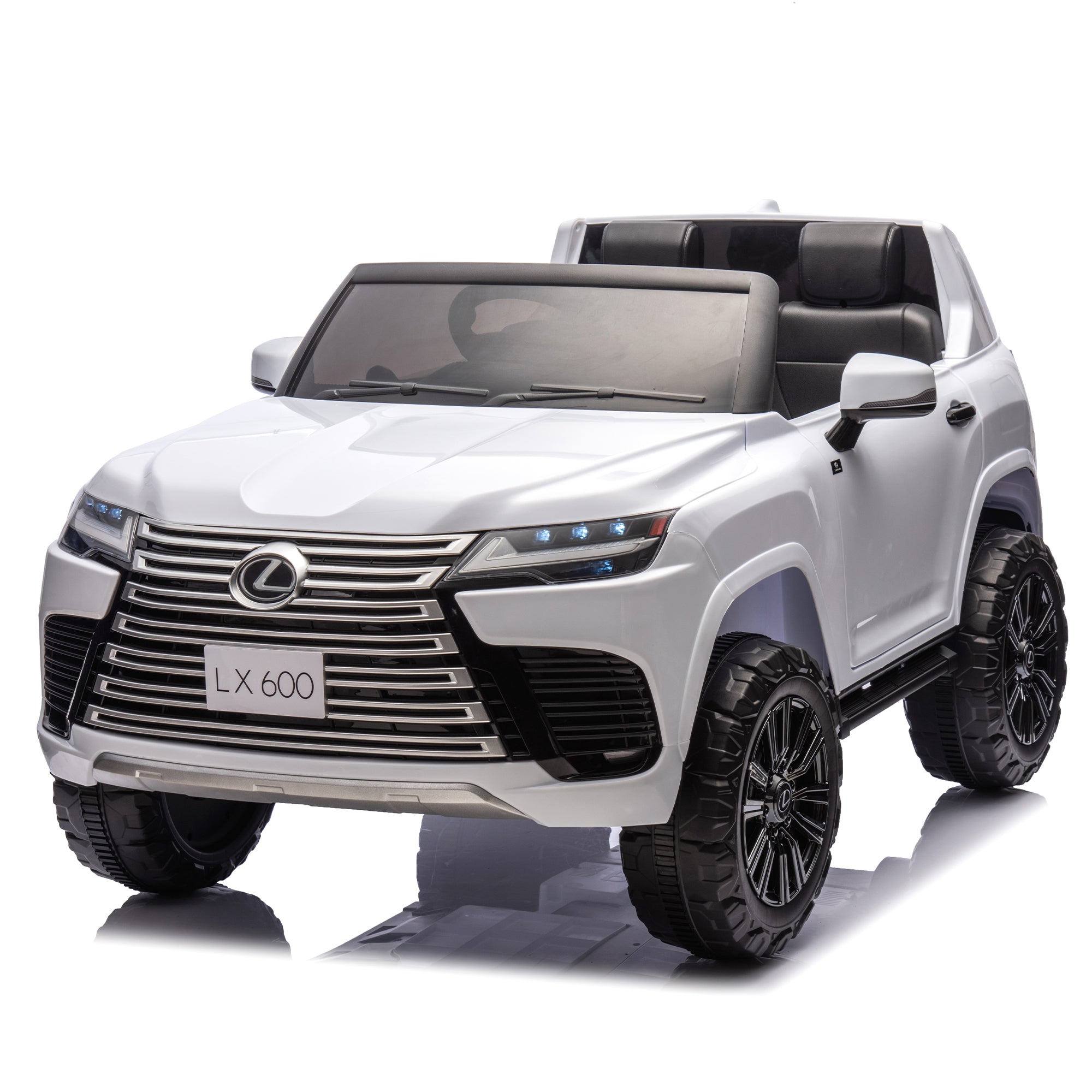 Licensed Lexus Lx600 24V Two Seater Xxl Kids Ride On Car W Parents Control,Seat Width 20 Inches,2Wd,Four Wheel Suspension,Bluetooth,Mp3,Music,Power Display,Speeds 1.86 3.11Mph For Kids. White Polypropylene