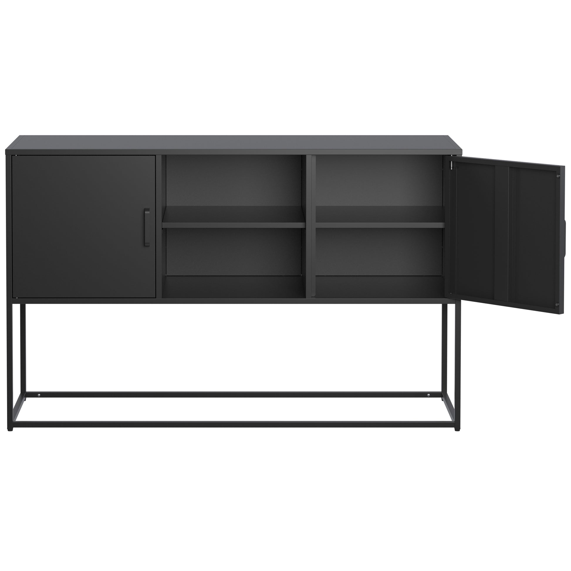 Modern Sideboard Buffet With Plenty Of Storage Space Anti Tilt Mechanism, Elegant Handles, Silent Magnetic Closure And Eco Friendly Finish For Kitchen, Dining Room And Living Room. Accent Chests 5 Or More Spaces Antique Black Primary Living Space Shelves