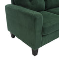 Velvet Sectional Couchl Shaped Sofa With Ottoman For Small Apartment Emerald Velvet 3 Seat