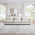 3 Seater Deep Seat Couches For Living Room, Wide And Deep Seat Comfy Living Roo Sofas With 3 Waist Pillows, Beige Corduroy Beige Corduroy 3 Seat