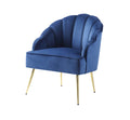 Naomi Blue Velvet Wingback Accent Chair With Metal Legs Blue Velvet