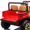 24V Xxxl Kids Ride On Utv W Parents Remote Control,Two Seater,Automatic Tipping Bucket,Rear Wheel Suspension,Slow Start,Portable Handle,Safety Belt,Led Light,Usb,Mp3,Bluetooth,Horn For Kids Aged 3 8. Red 50 99 Lbs Polypropylene