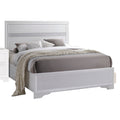 White Twin Panel Bed With Sparkling Inlay Box Spring Required Twin White Wood White Bedroom Contemporary Panel Mdf Lvl