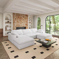 Large Size Modular Cloud Sofa 5 Seats Down Sofa Bed Apartment Living Room Sofa 3Seaters 2Ottoman White Down Filling 5 Seat