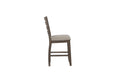 Counter Side Dining Stool W Ladder Back Set Of 2 Gray Solid Wood Mdf