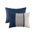 7 Piece Faux Suede Comforter Set Blue Queen Queen Blue Polyester