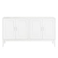 4 Door Sideboard Storage Cabinet With Door Shelf For Living Room And Dining Room, Two Large Cabinets With Adjustable Shelf, White White Rubberwood Solid Wood Mdf