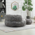 Coolmore Bean Bag Chair, Floor Sofa With Handle,Accent Sofa Chair With Ottoman For Gaming Reading Relaxing Gray Gray Plush