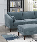 Contemporary 5Pcs Modular Sectional Set One Arm Chairs Armless Chair Ottoman L Shaped Sectional Mineral Morgan Fabric Grayish Primary Living Space Cushion Back Classic,Contemporary,Modern Modular
