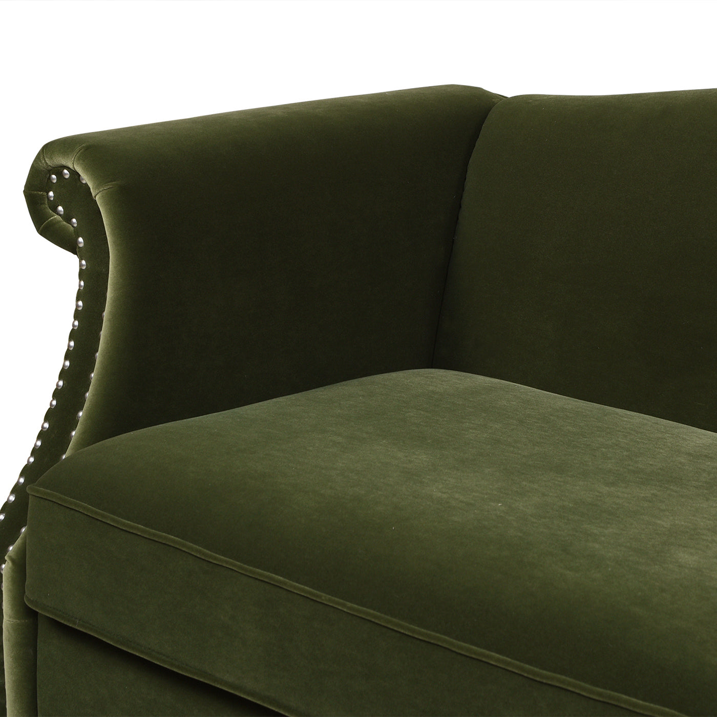 Elaine 77" Camel Back Small Space Sofa, Olive Green Performance Velvet Olive Green Foam Velvet 3 Seat