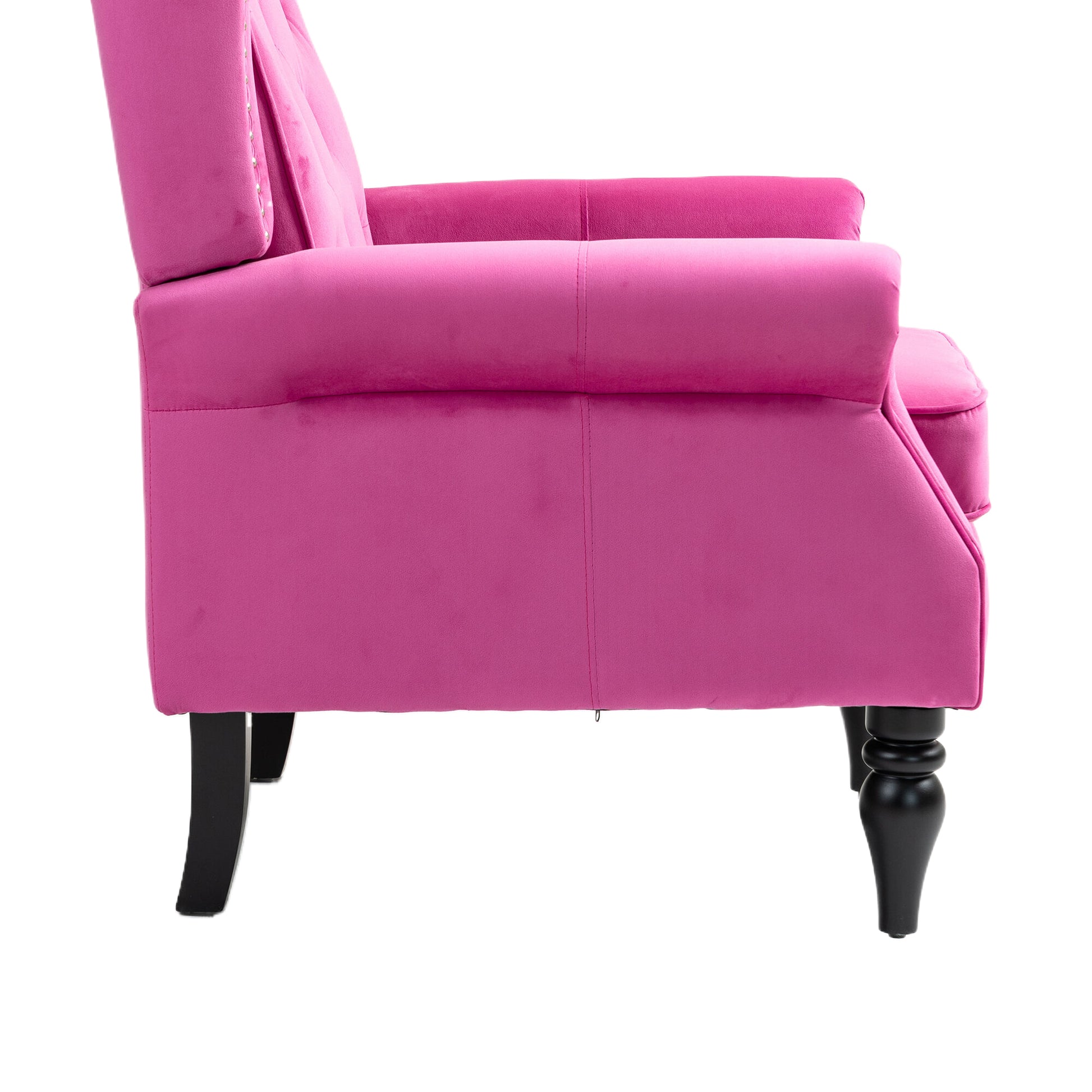 Coolmore Wood Frame Armchair, Modern Accent Chair Lounge Chair With Sturdy Wood Legs For Living Room Bedroom Red Red Foam Velvet