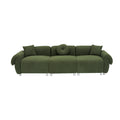 24005 Green Teddy Velvet Fabric, With 3 Pillows, Three Person Sofa Can Be Placed In The Living Room And Other Scenes Green Polyester Blend 3 Seat