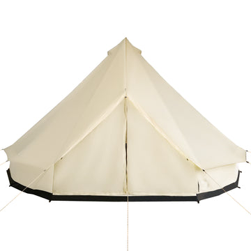 Outsunny 10 Person Yurt Tent Glamping Bell Tent With Spacious Interior,Waterproof Design, For Family Outdoor Camping, 16' X 16' X 10' Beige Polyester