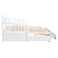 Wooden Twin Size Daybed With Twin Size Trundle, Extendable Daybed With Two Storage Drawers,White Expected Arrival Time:9.12 Twin White Wood