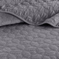 3 Piece Velvet Quilt Set Grey Full Queen Full Grey Cotton