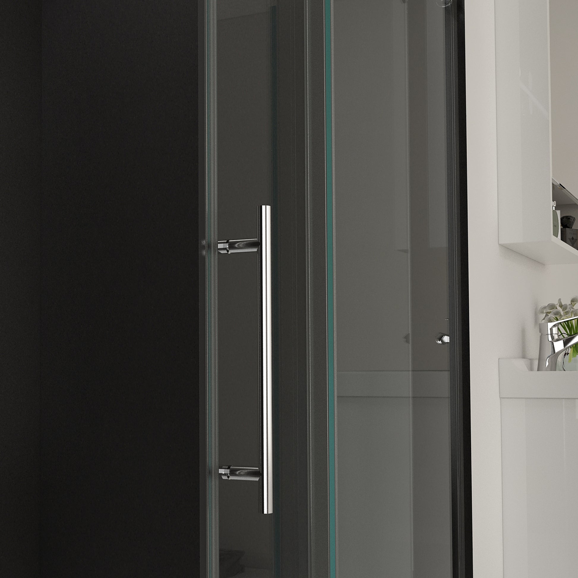 56" 60"W X 70"H Frameless , Sliding , With Premium 5 16" 8Mm Thick Tempered Glass Shower Enclosure ,Double Side Easy Clean Coat,Chrom Finished With Buffer Chrome Bathroom American Design Stainless