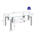 Rectangle Black Glass Coffee Table Clear Coffee Table Modern Side Center Tables For Living Room Living Room Furniture Black Glass