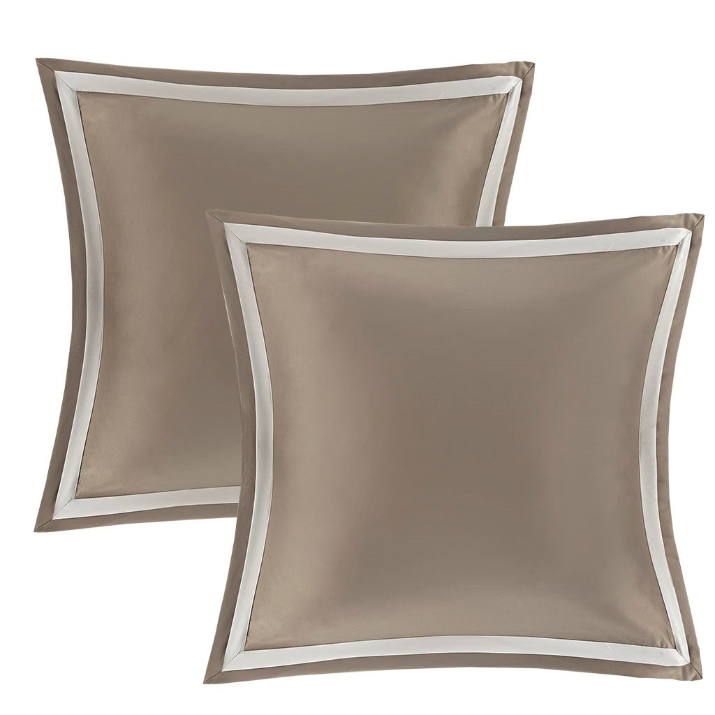 8 Piece Jacquard Comforter Set Tan Ivory Queen Queen Tan Ivory Polyester