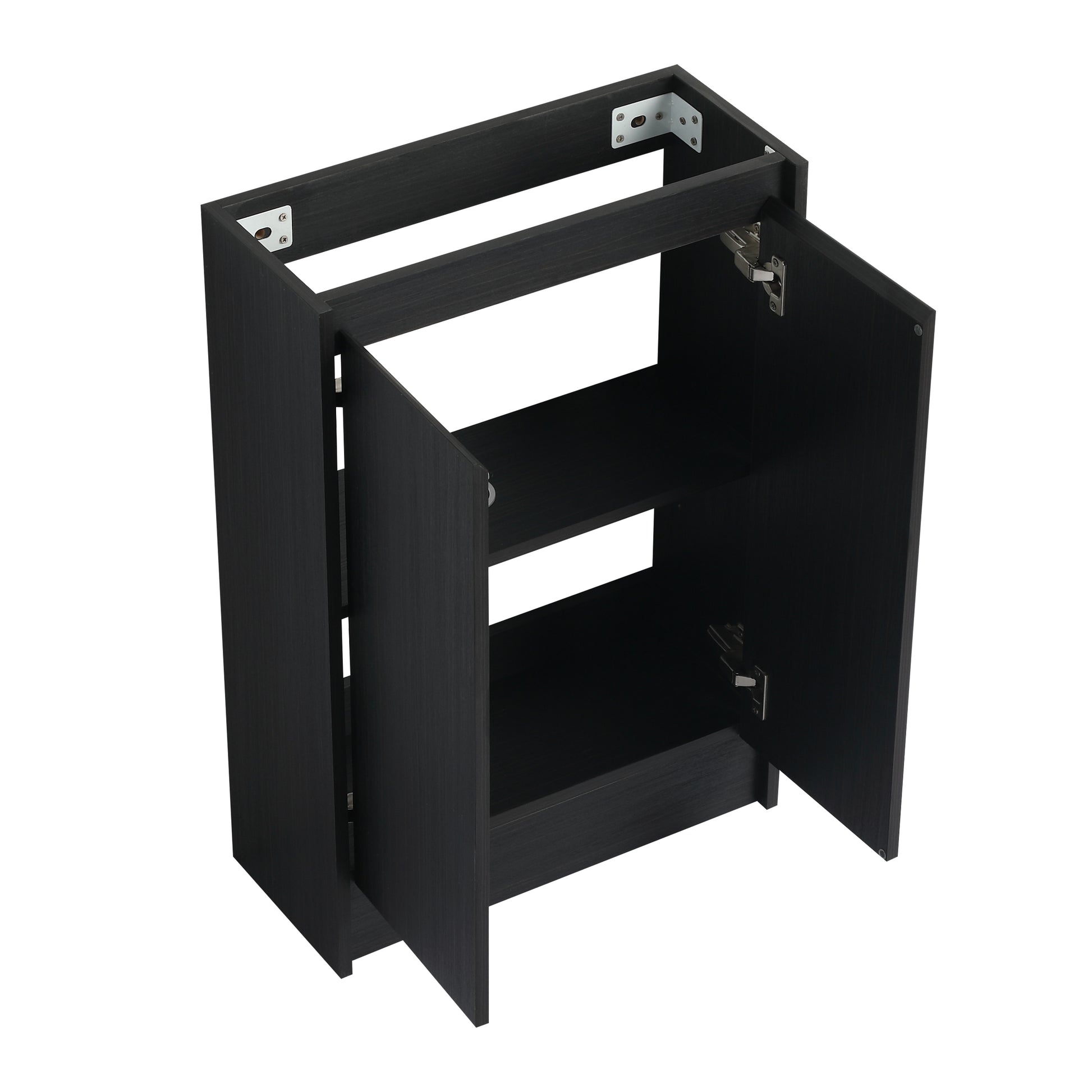 23" Freestanding Bathroom Vanity With Sink, Soft Close Doors Black Chestnut Bathroom Modern Plywood