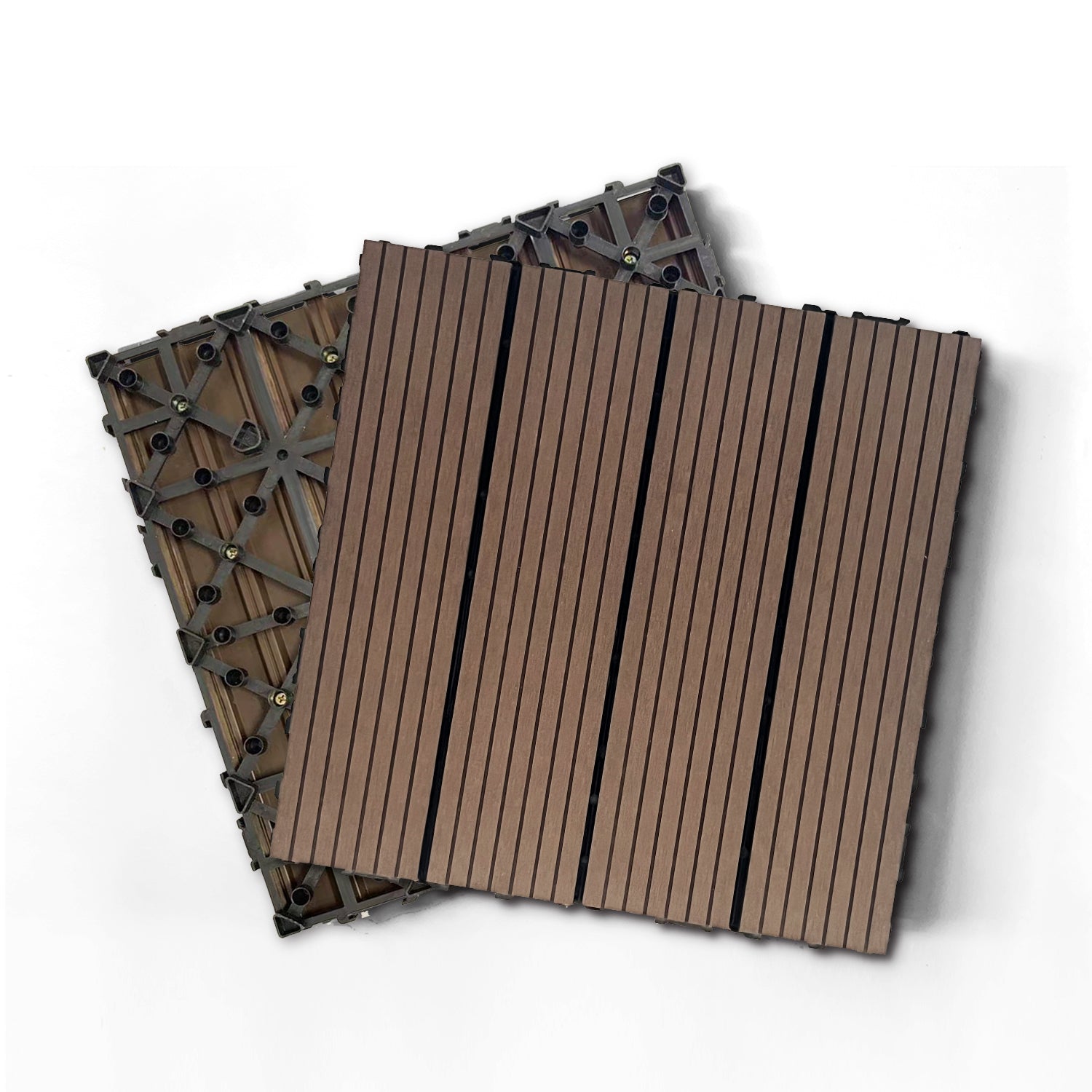 Wood Plastic Composite Deck Tiles Set Of 20Pcs, Composite Decking Resist Rust, Water, Weather, Indoor&Outdoor, Easy To Diy & Maintain, Ideal For Patios, Balconies, Rooftops, Decks, 12X12I Light Coffee Light Coffee Modern Plastic Wood Plastic