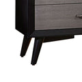 Contemporary Style Wooden Night Stand In Black And Gray Black Grey Wood