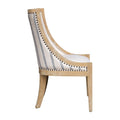 Upholstered Dining Chair With Trim Beige Natural Upholstered