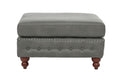 Slate Gray 4Pc Sectional Set 2X Reversible Loveseat Chaise And 2X Ottomans Tufted Couch Pillows Light Slate Grey Faux Leather Wood Primary Living Space Tight Back Contemporary,Luxury,Traditional U