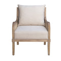 Cane Accent Chair With Removable Back Cushion Beige Natural Upholstered