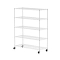 Warehouse, Supermarket, Kitchen, And Other 5 Layer Heavy Duty Adjustable Shelves With Wheels And Adjustable Feet, Each Metal Frame Bearing 300 Pounds. 59.45 