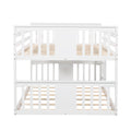 Full Over Full Bunk Bed With Ladder, White Old Sku :Lp000207Aak Full White Solid Wood