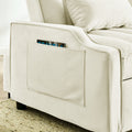 Modern Velvet Armchair Sofa Couch Pull Out Bed,3 In One Convertible For Living Room Sofa Bed,Beige Beige Velvet Cushion Back Medium Soft Medium Duty American Design Pillow Top Arms Foam Velvet 1 Seat