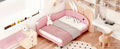 Full Size Upholstered Rabbit Shape Daybed, Sofabed With Rabbit Ear Headboard, Pink Full Pink Pu