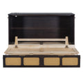 Queen Murphy Bed With Large Drawers,Espresso Queen Espresso Plywood