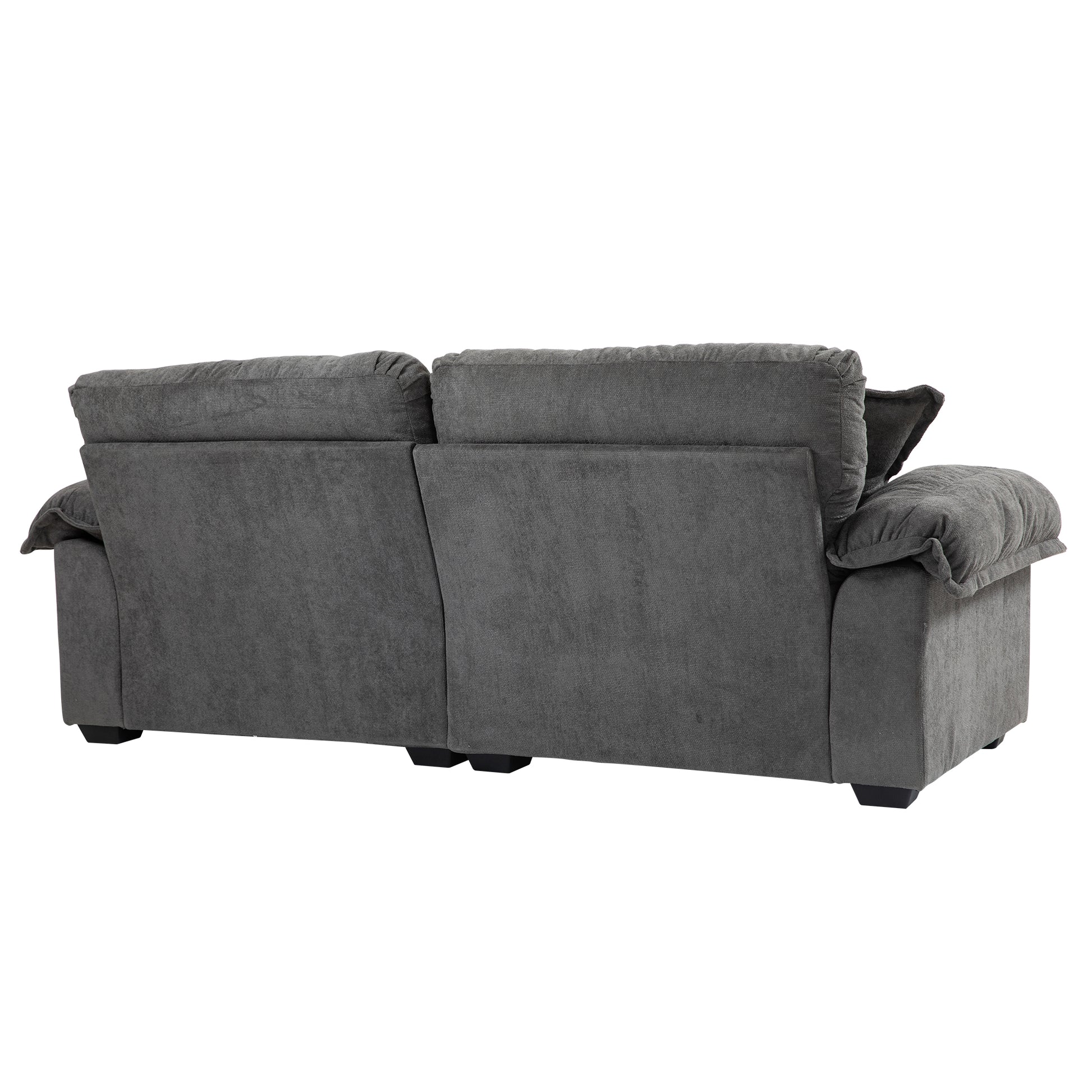 84" Chenille Recliner Sofa Small Sofa Loveseat Deep Seat Sofa Couch With 2 Throw Pillows & Memory Foam For Living Room Apartment Office Lounge Grey Grey Memory Foam Chenille,Upholstered 2 Seat