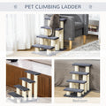 Pawhut Cat Tree With 4 Steps For High Beds Couch, Cute Stair Shaped Cat Tree For Indoor Cats Or Dogs W Sisal Scratching Post, Climbing, Playing, Gray Gray Particle Board