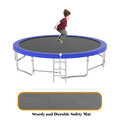 15Ft For Kids Children With Safety Enclosure Net Outdoor Backyards Large Recreational Trampoline Blue Metal